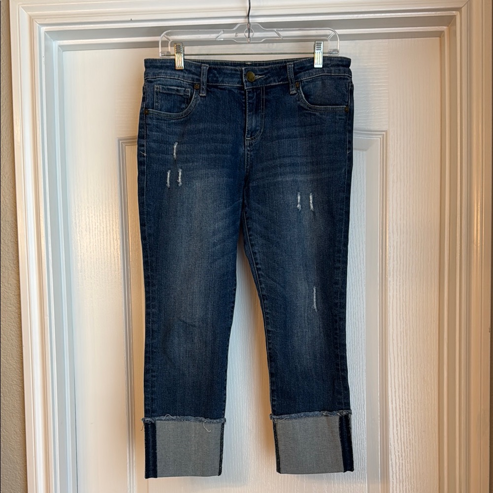 Kut From The Kloth Blue Ankle Cropped Jeans